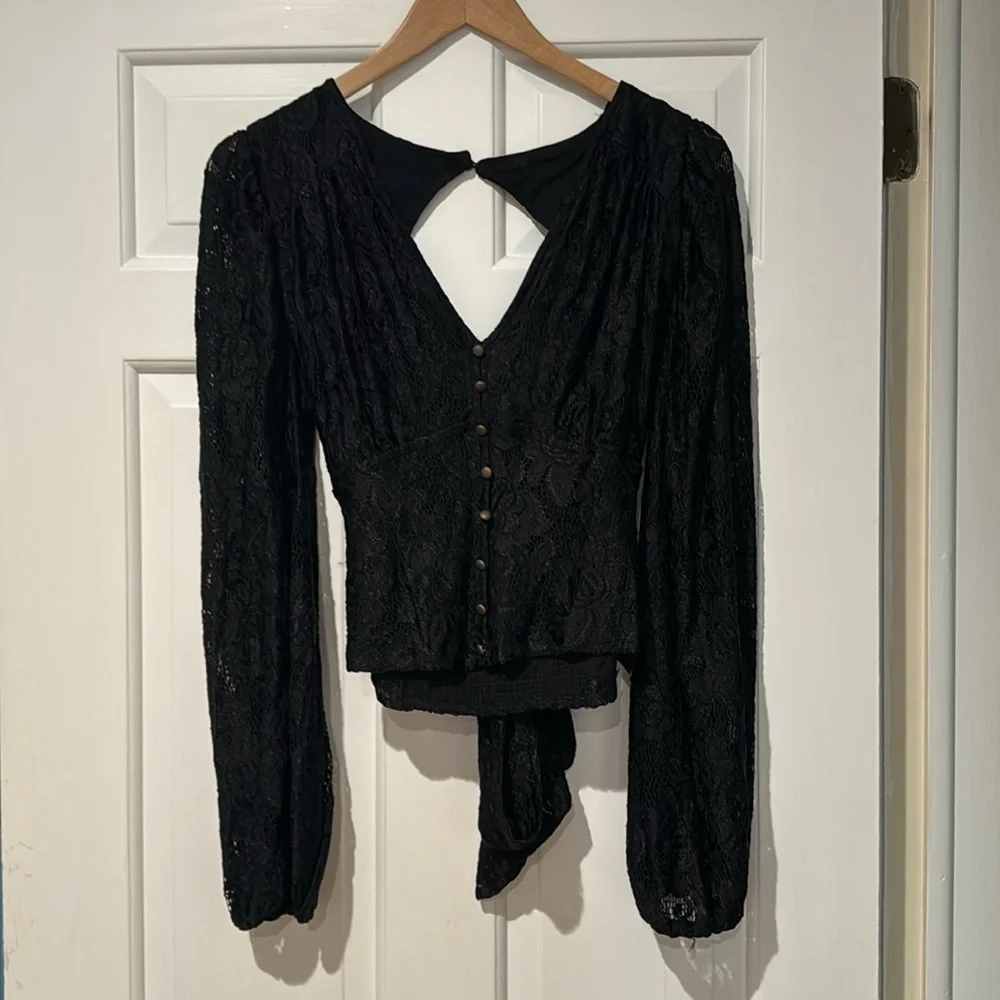 Anthropologie Black Lace Blouse